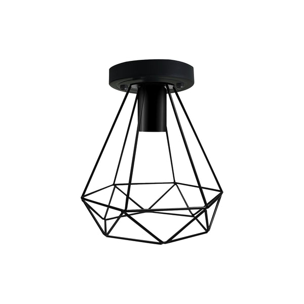 Vintage industriële zwarte metalen plafondlamp voor binnen~1002 – Nee