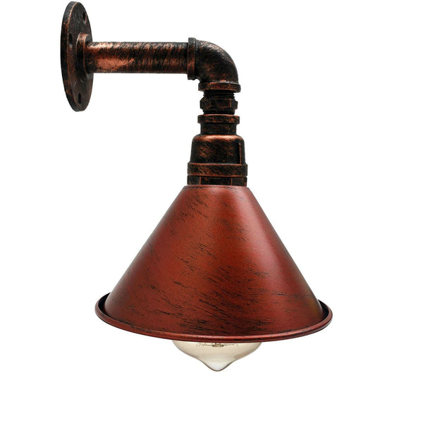 Industriële wandlamp Shabby Chic Vintage Wandverlichting ~1257 – Zonder lamp / Rustiek Rood