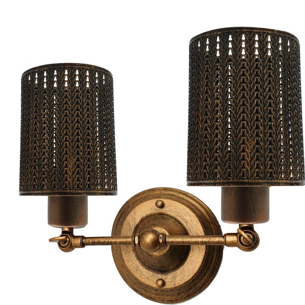 Double Arm Wall Light Cage lighting~2276 – Brushed Copper