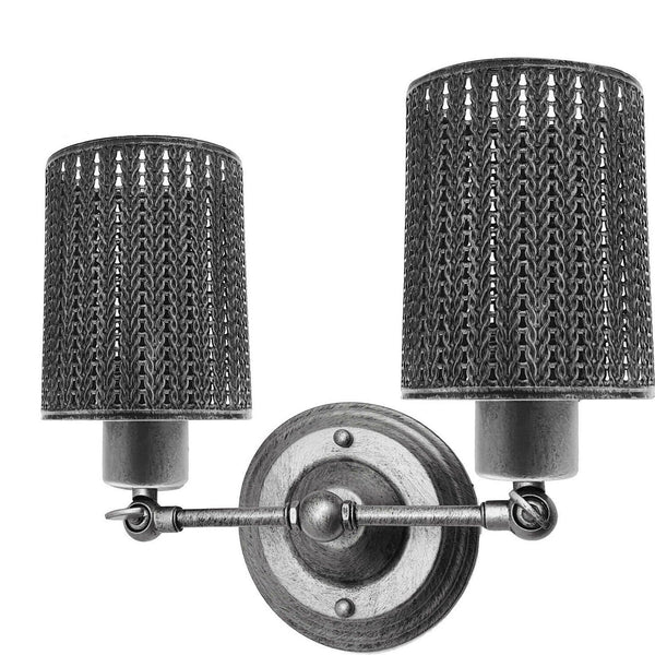 Double Arm Wall Light Cage lighting~2276 – Brushed Silver