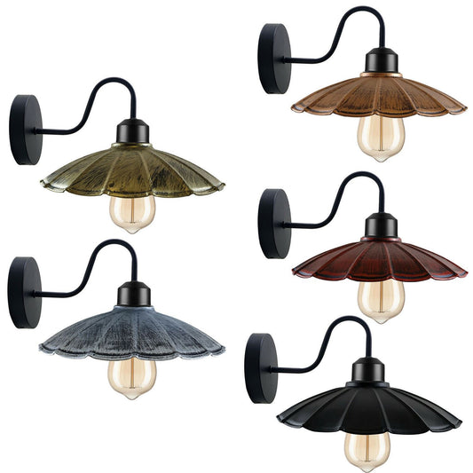 Vintage Industrial Antique Wall Sconces Metal Umbrella Shape Indoor Light~1214 - LEDSone UK Ltd