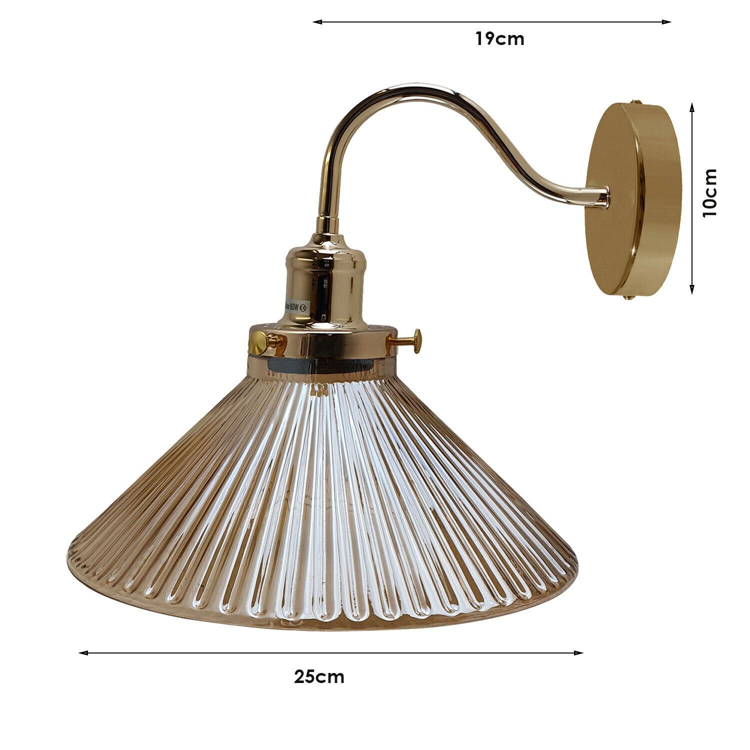 Vintage Wall Light Industrial Lighting Retro Metal Wall lamp Indoor Home Lights Fixture with Glass Shade Cover~1274 - LEDSone UK Ltd