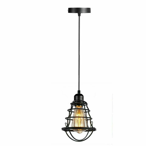 Vintage Modern Black Hanging Pendant Light Ceiling Lamp With95cm Adjustable Wire For Kitchen, Bedroom, Living room~1360