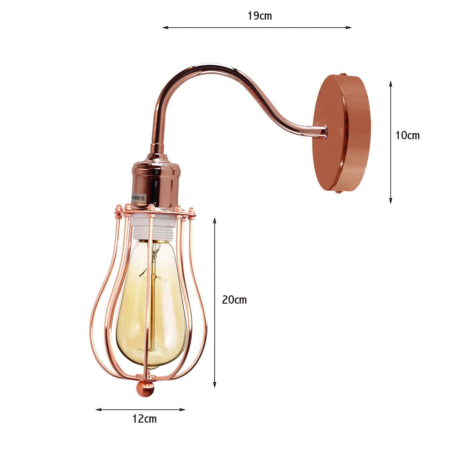 Modern Industrial Wall Mounted Light Indoor Rustic Sconce Lamp Fixture Metal Balloon Cage Shade for Bed room, Living Room Kitchen~1189 - LEDSone UK Ltd