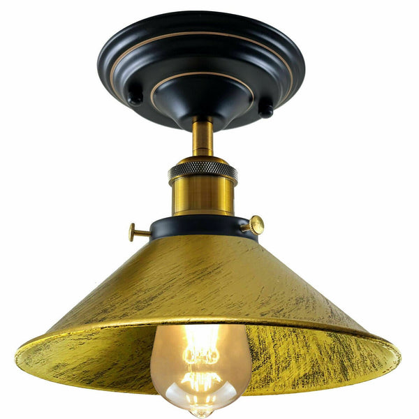 Vintage hanglamp | Plafondlamp Metaal UK~1229 – Met lamp / Geborsteld messing