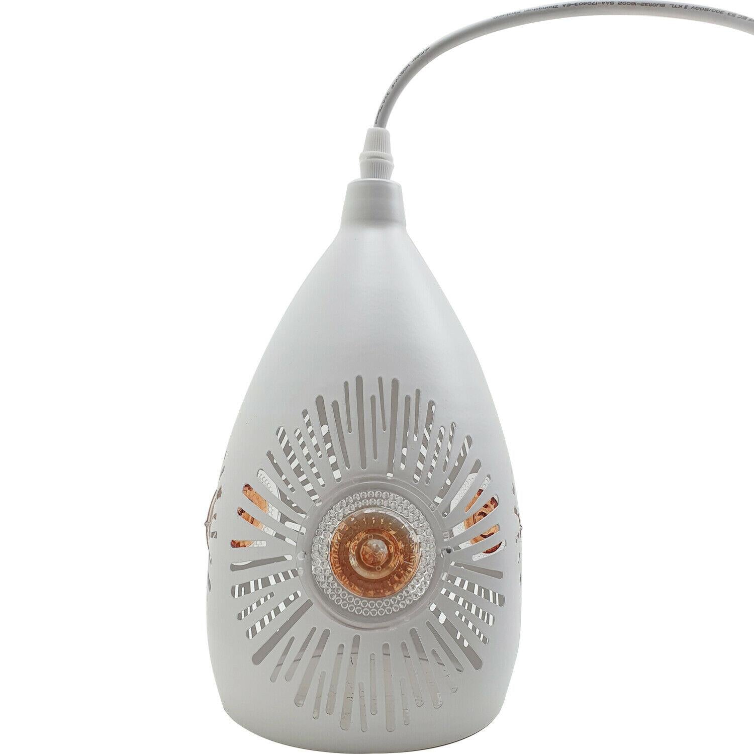 Vintage Retro Industrial Loft 3 Head White Pendant Ceiling Light Retro Lamp UK~1426 - LEDSone UK Ltd