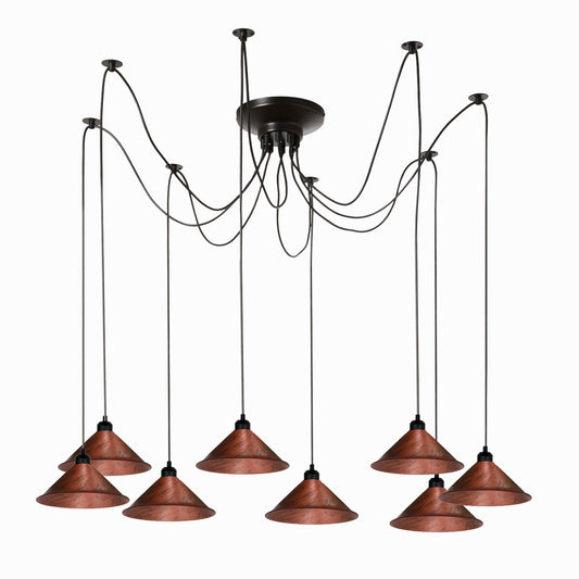Modern Industrial Rustic Red Spider Ceiling Pendant Light Metal Cone Shade Indoor Hanging Light~3397 - LEDSone UK Ltd