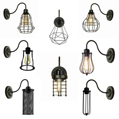 Vintage Industrial Cage Wall Light | Retro Metal Sconce~2900