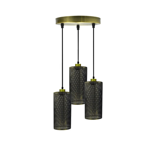Ceiling Rose 3 Way Hanging Pendant Lamp Shade Light Fitting Lighting Kit UK~1188 - LEDSone UK Ltd