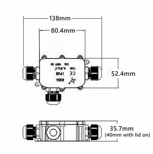 2/3 Way IP65 Waterproof Junction Box Underground Cable Line Protection Connector~1431 - LEDSone UK Ltd