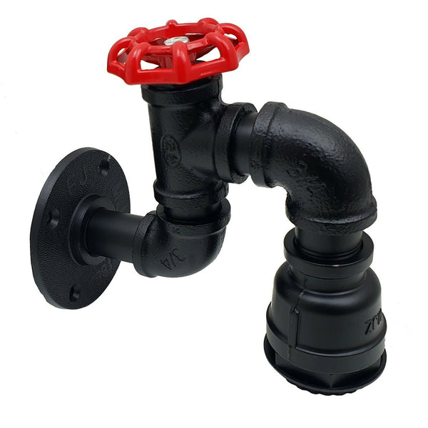 Industrial Water Pipe Wall Light | Retro Steampunk E27 Sconce~2173 – Black / No