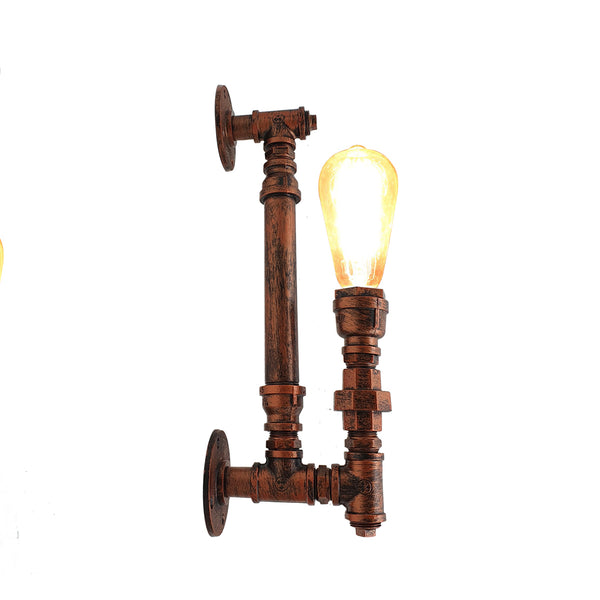 Steampunk Pipe Lights Wall Lamp Indoor Lighting ~2813 – Rustic Red / No
