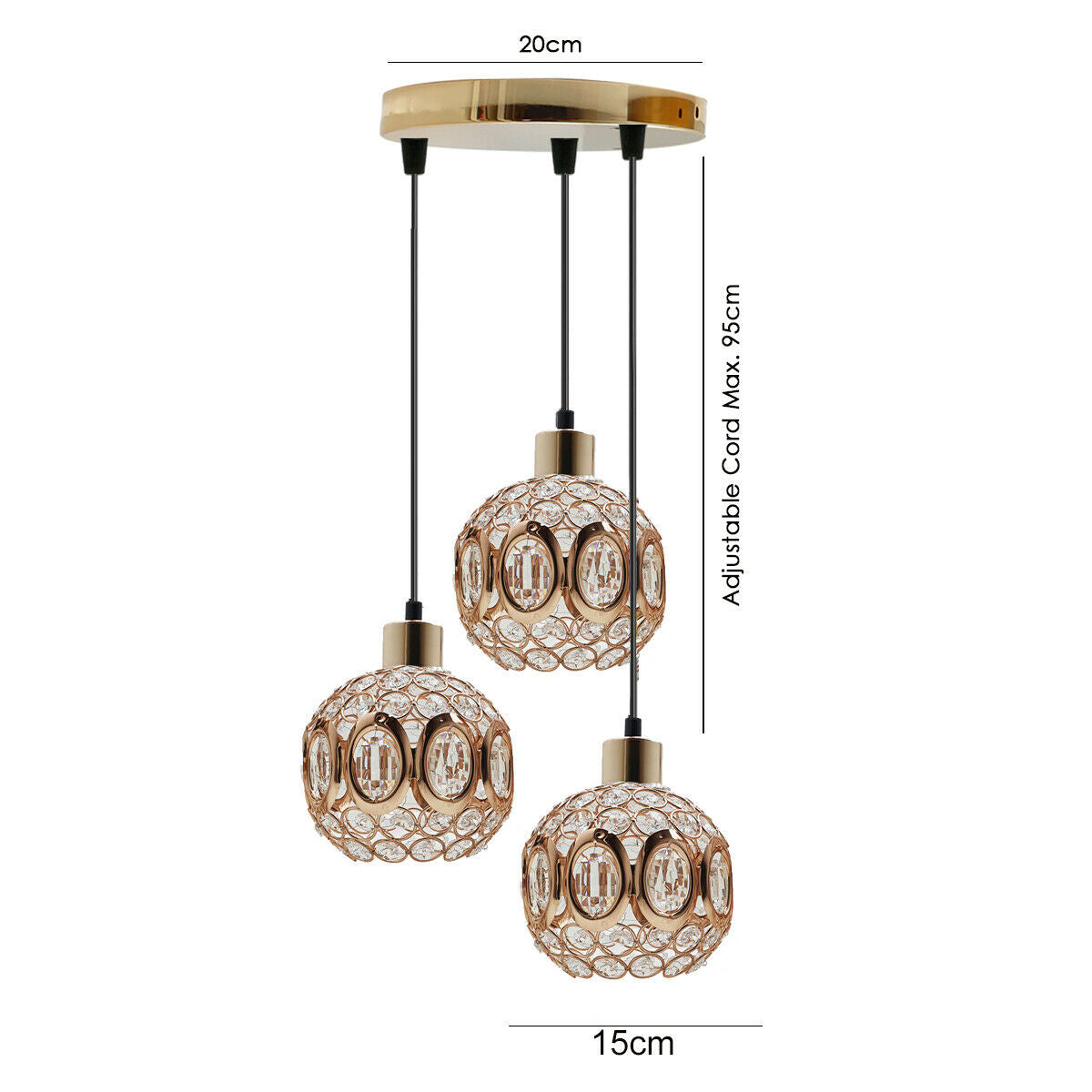 Modern ceiling pendant light lamp shade crystal chandelier shades Lights~2360 - LEDSone UK Ltd