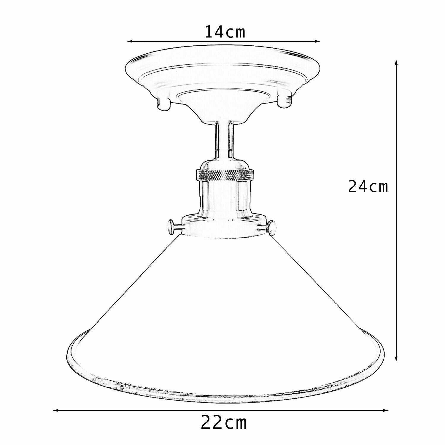 Vintage Industrial Retro Metal Indoor Ceiling Light Flush Mount Retro Cone Shade Lamp UK~1229 - LEDSone UK Ltd