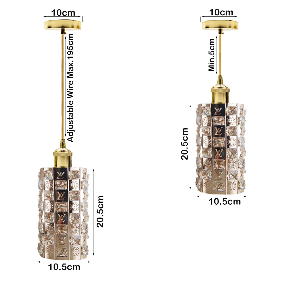 Modern Gold Ceiling Pendant Light Lamp Shade Crystal Droplet UK~1444 - LEDSone UK Ltd