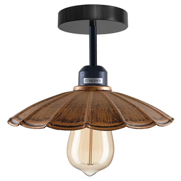 Moderne industriële retro metalen plafond hanglamp ~1402 – Geborsteld koper / Met lamp