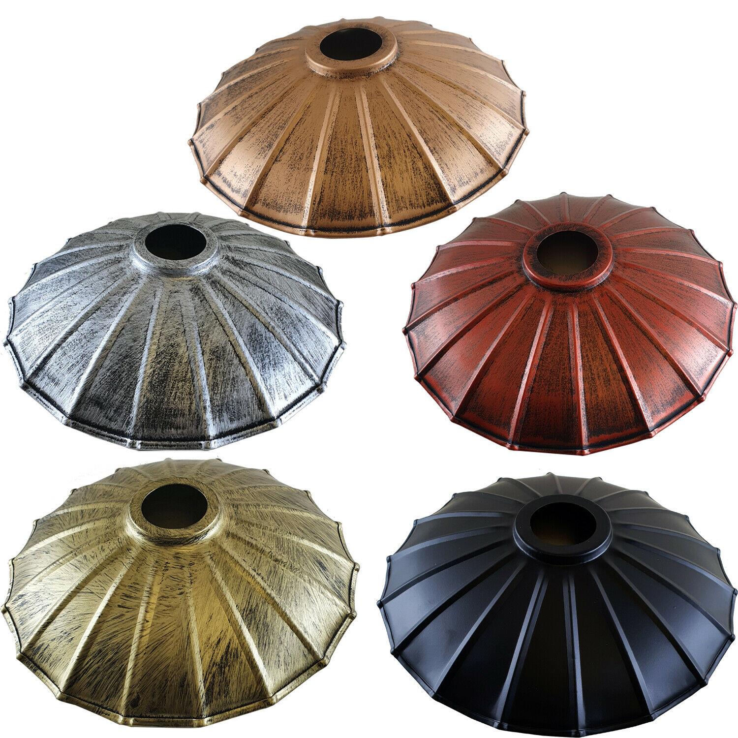 220mm Wavy Industrial Ceiling Pendant Light Rustic Lampshade Easy Fit Wavy Shade~1394 - LEDSone UK Ltd