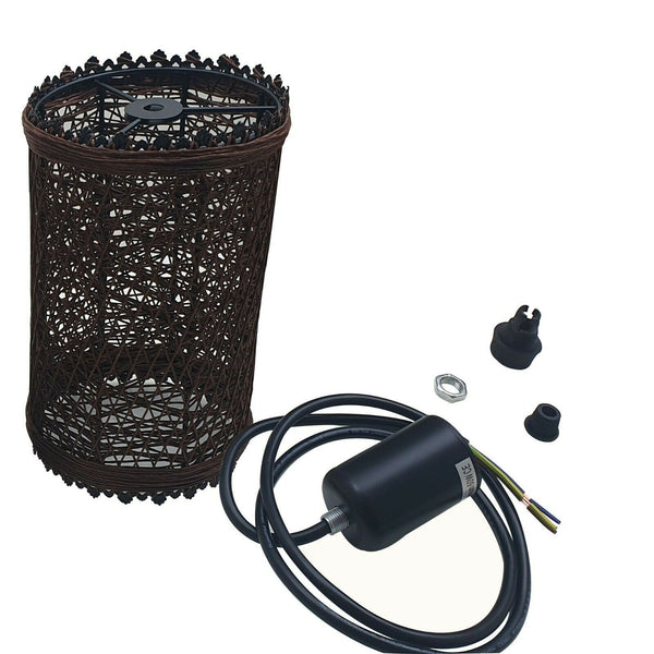 Modern Pendant Light Rattan Wicker Basket Ceiling Pendant Light Kit