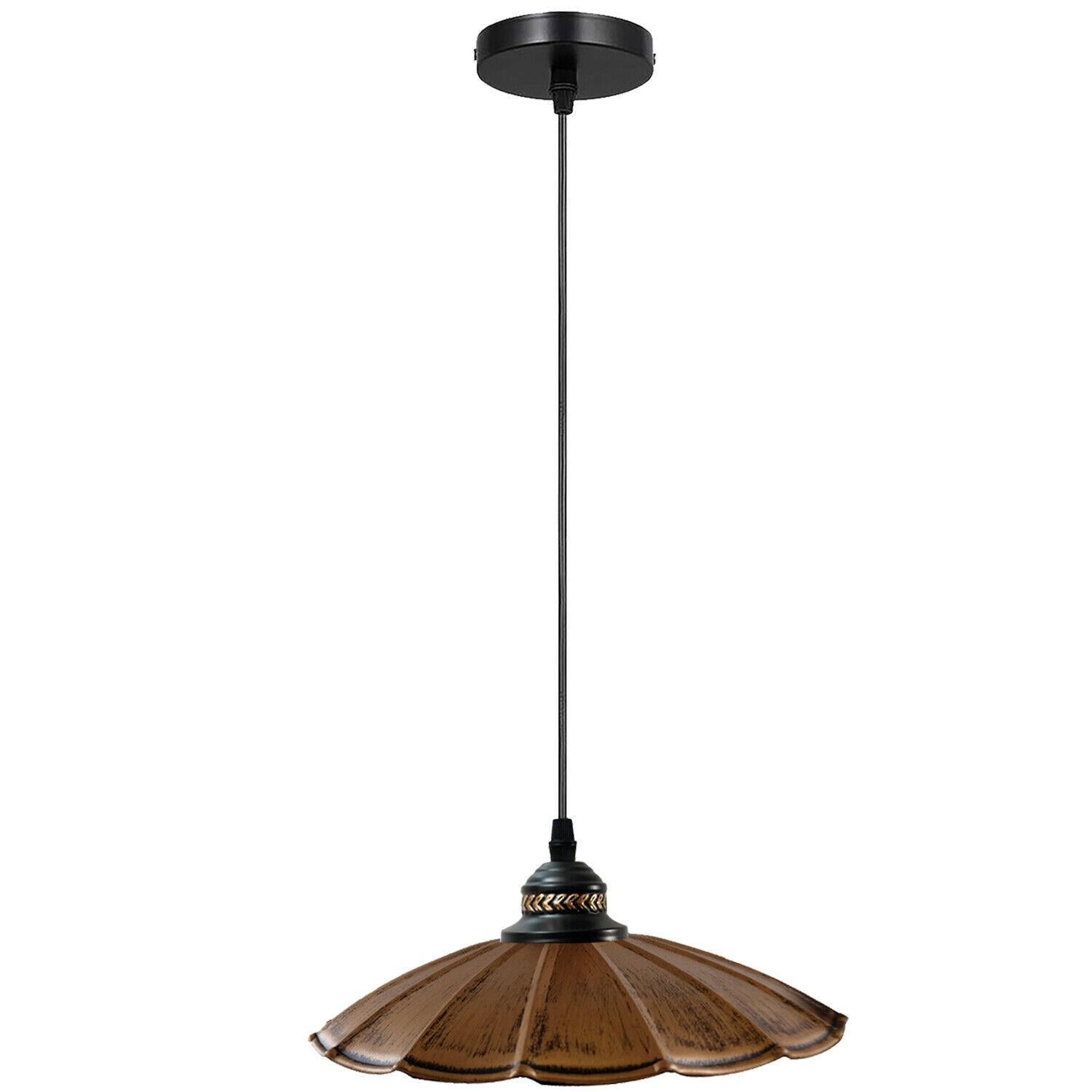 Wavy Shade Retro Style Metal Vintage Ceiling Pendant Lamp Light Modern Lighting Industrial Design~1411 - LEDSone UK Ltd