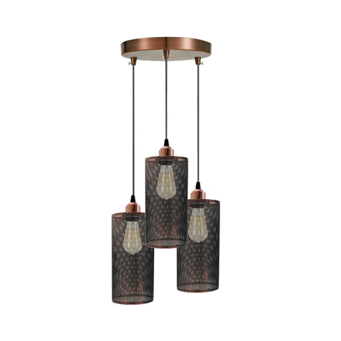 Ceiling Rose 3 Way Hanging Pendant Lamp Shade Light Fitting Lighting Kit UK~1188