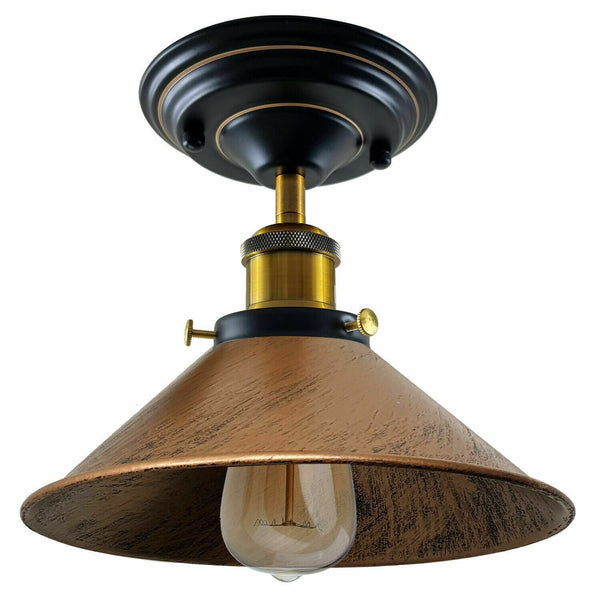 Vintage hanglamp | Plafondlamp Metaal UK~1229 – Met lamp / Geborsteld koper