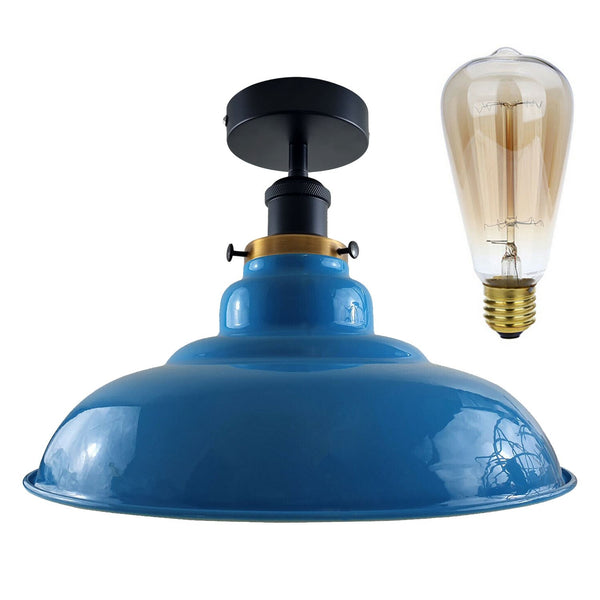 Semi-plafondlamp in antieke stijl ~1238 – Met lamp / Blauw