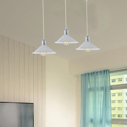 Retro Industrial 3way Hanging Ceiling Pendant Light Metal Cone Shade Indoor Lighting~1003 - LEDSone UK Ltd