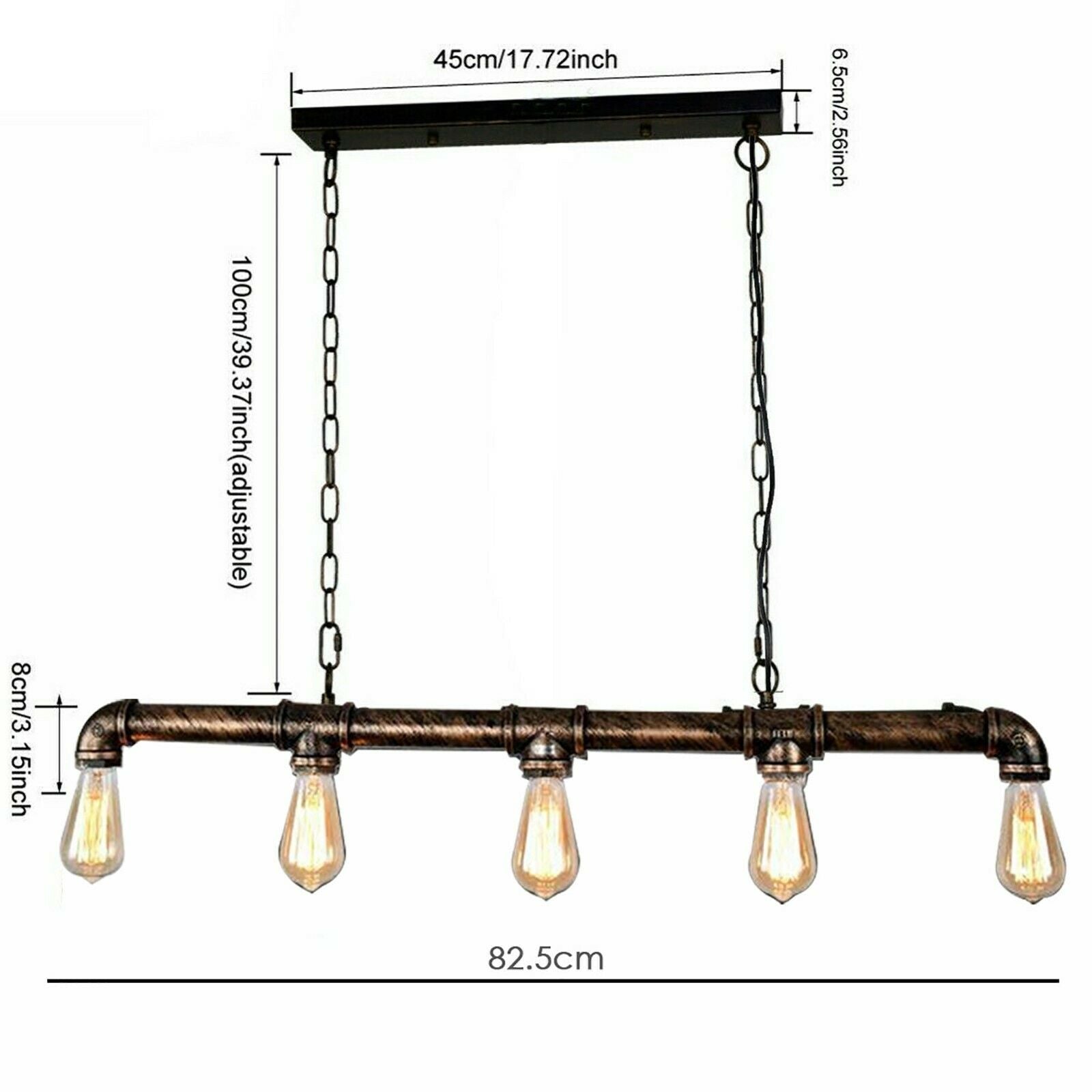 Industrial Vintage Water Pipe Pendant Lights Ceiling Steampunk-Size Image 1