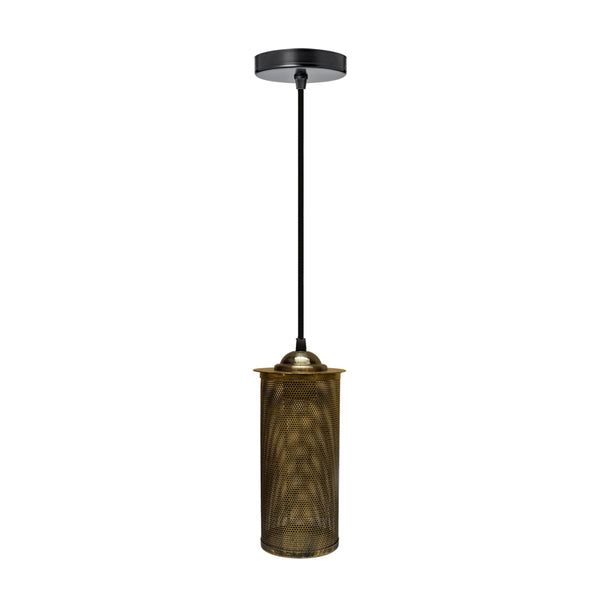 Brass gold cage pendant light for a kitchen island