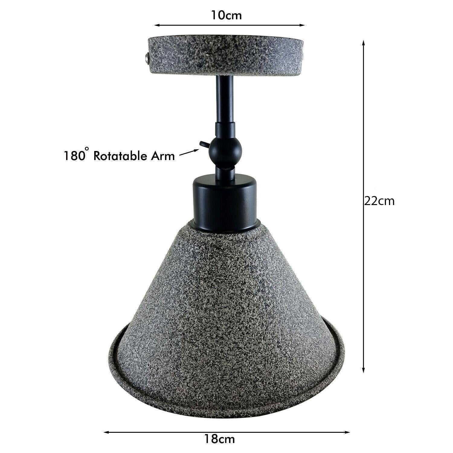 Retro Industrial Ceiling Flush Mount Light Metal Cone Shade Light Kit~1223 - LEDSone UK Ltd
