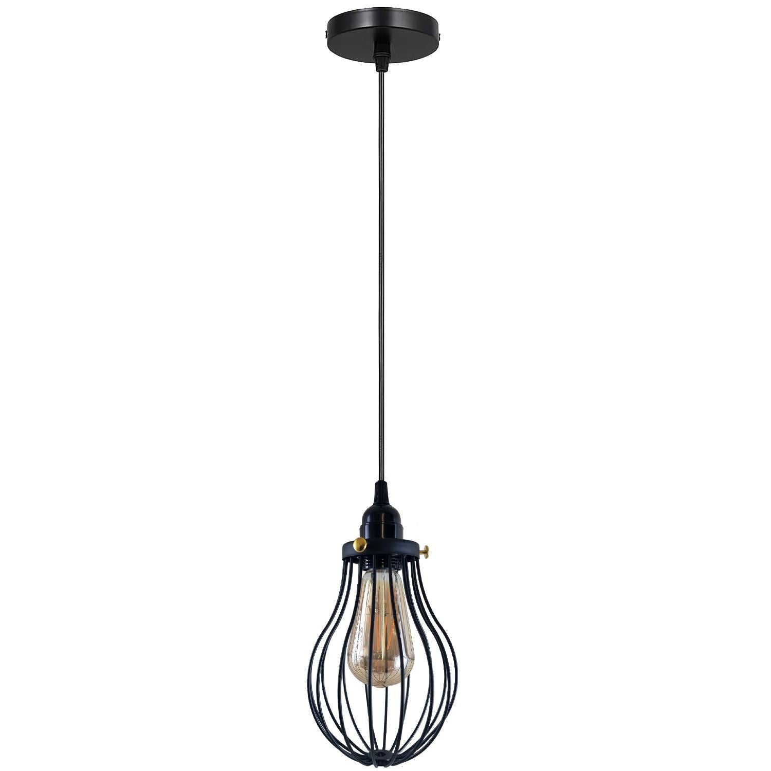 Retro Industrial Black Indoor Hanging Adjustable Pendant Light Big Vase Cage Ceiling Chandelier~3398 - LEDSone UK Ltd