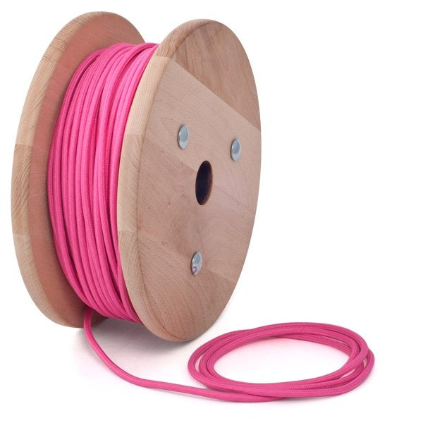 3 core Round Rayon Vintage Braided Fabric Pink Cable Flex 0.75mm - Shop for LED lights - Transformers - Lampshades - Holders | LEDSone UK