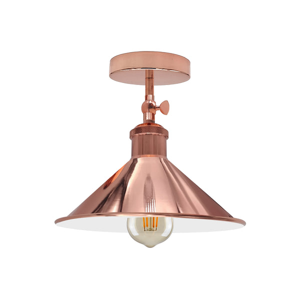 Lámpara de techo de metal ajustable con montaje semi empotrado ~5132 – Oro rosa / Sí