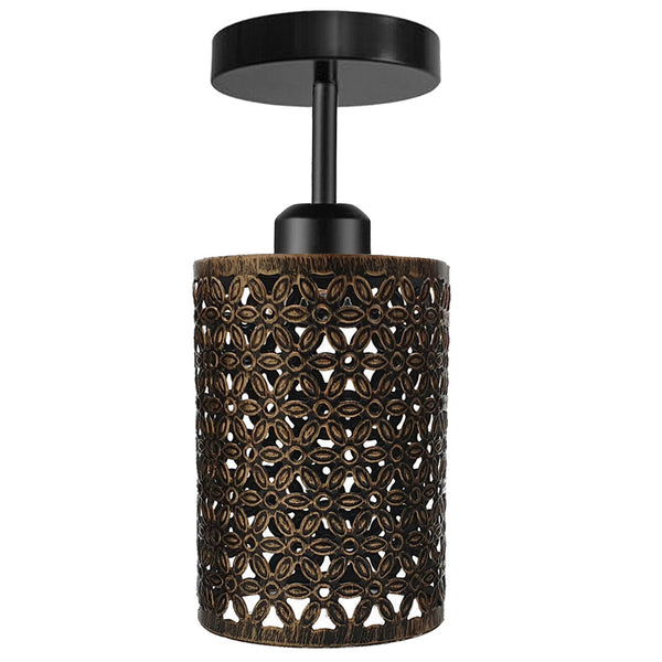 Kooiverlichting | Industriële plafondlampen ~1404 – Geborsteld koper / Met lamp
