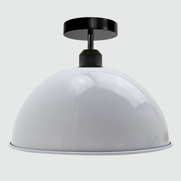 Industriële vintage koepelvormige lampenkappen ~3394 – Wit / Nee