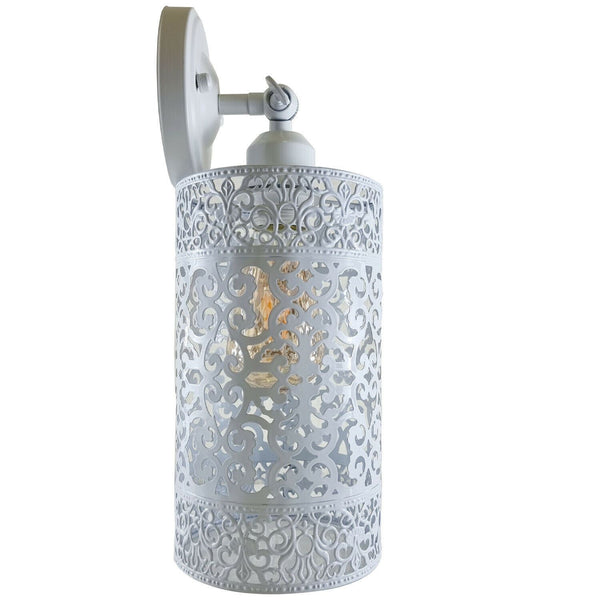 White Vintage Retro Wall Sconce Adjustable E27 Indoor Wall Light ~1231 – Pattern F / With Bulb
