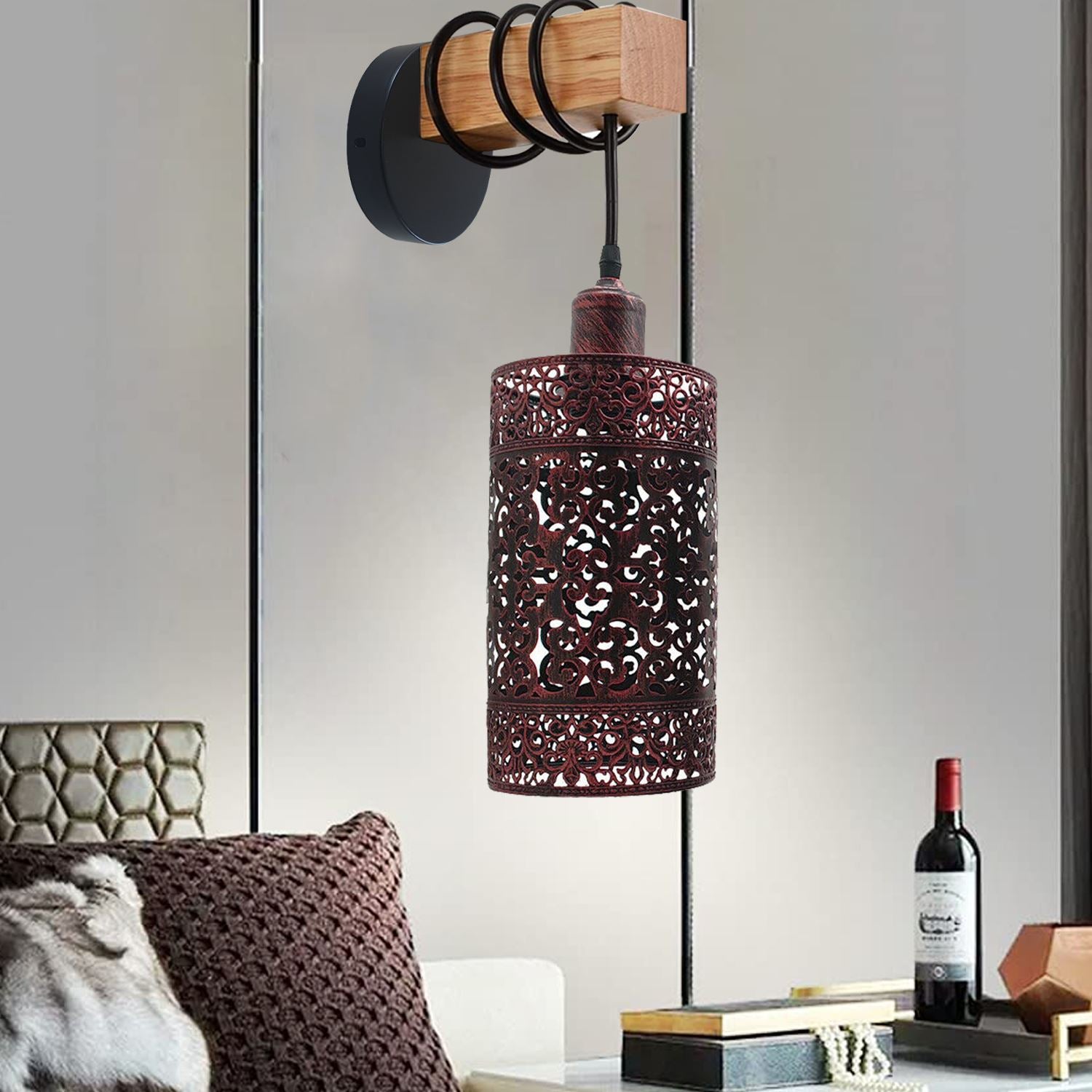 Wall Sconce Lighting Fixture Lamps Down Indoor Wooden Wall Lights Night Lamp for Living Room Bedroom Hallway~1312 - LEDSone UK Ltd