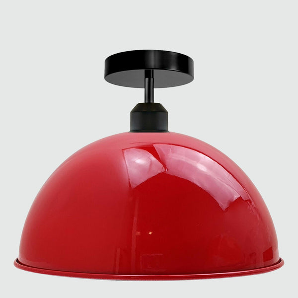 Industriële vintage koepelvormige lampenkappen ~3394 – Rood / Nee
