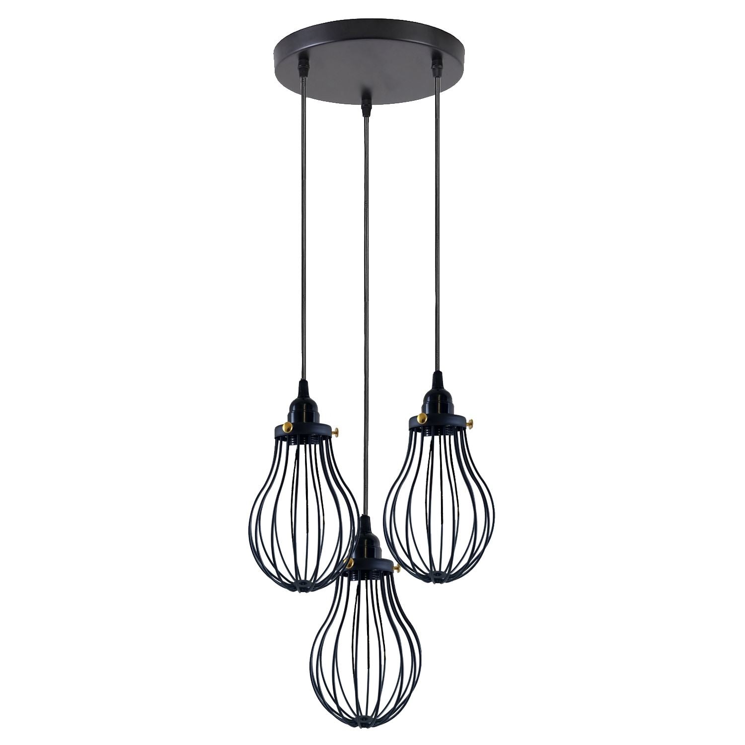 Retro Industrial Black Indoor Hanging Adjustable Pendant Light Big Vase Cage Ceiling Chandelier~3398 - LEDSone UK Ltd