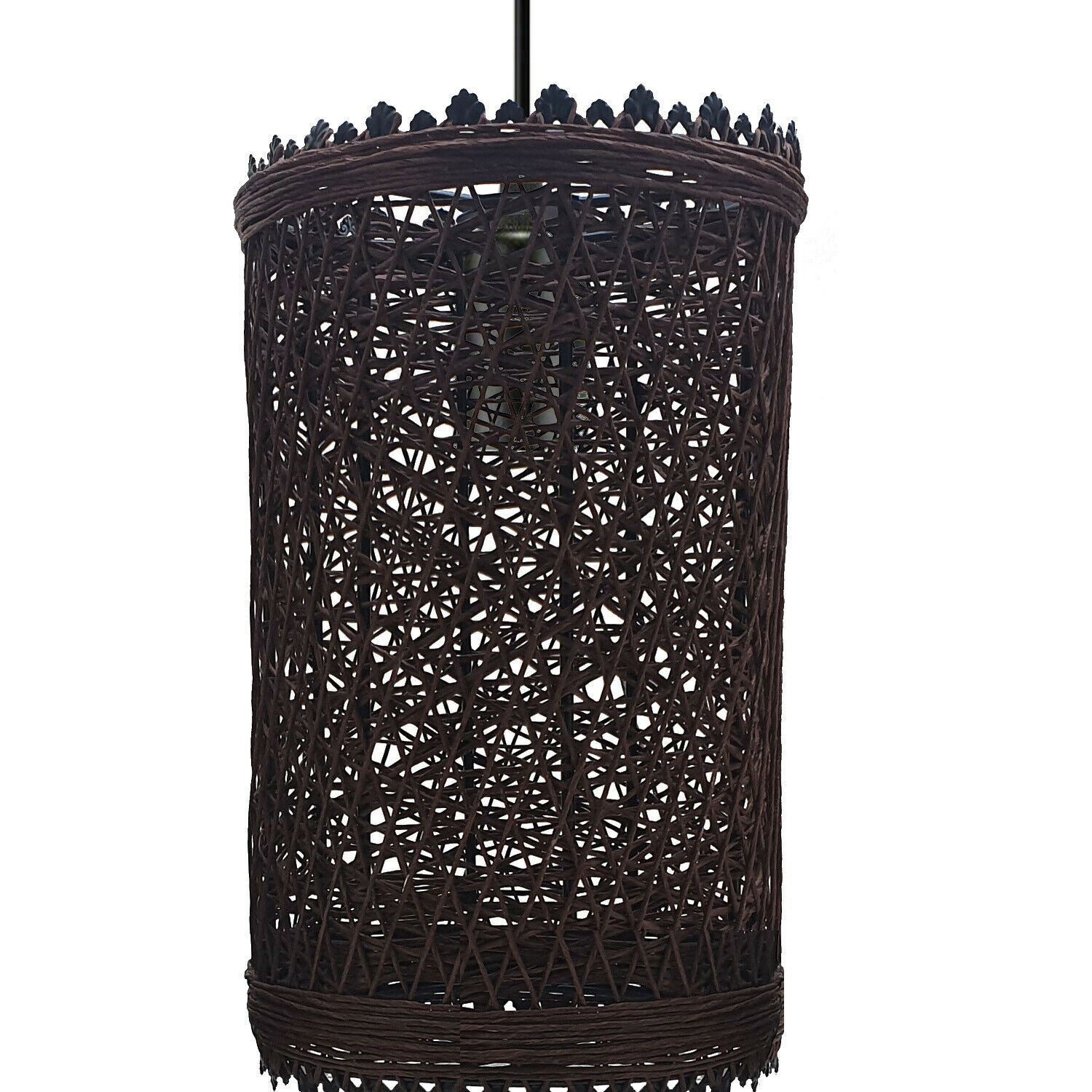 Modern Pendant Light Rattan Wicker Basket Ceiling Pendant Light Kit~1332 - LEDSone UK Ltd