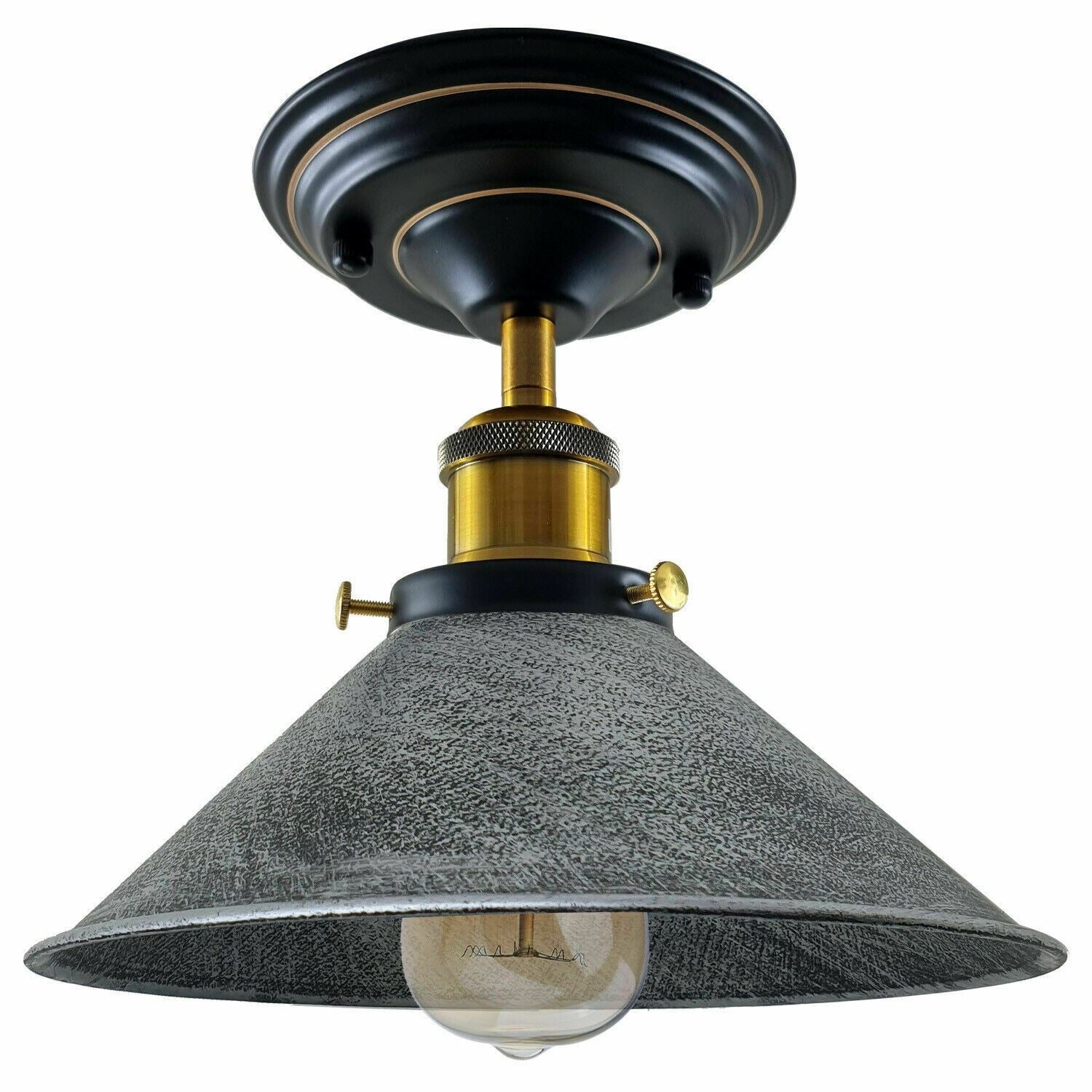 Vintage Industrial Retro Metal Indoor Ceiling Light Flush Mount Retro Cone Shade Lamp UK~1229 - LEDSone UK Ltd