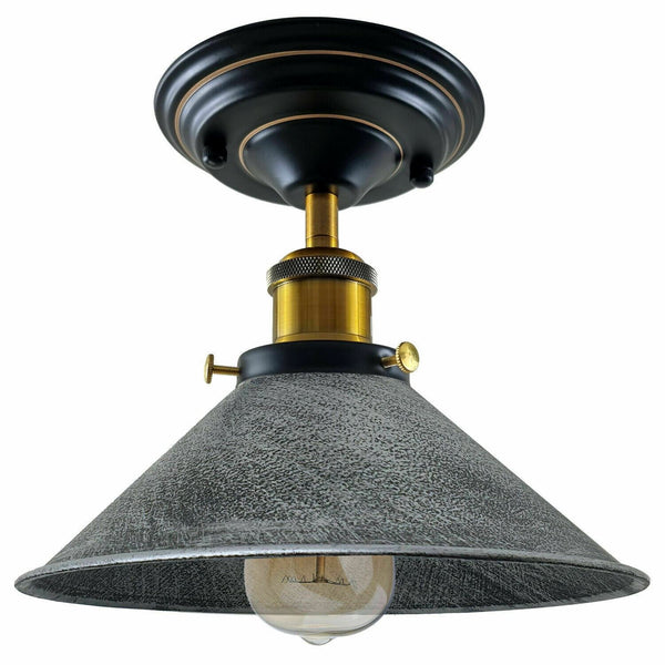 Vintage hanglamp | Plafondlamp Metaal UK~1229 – Met lamp / Geborsteld zilver