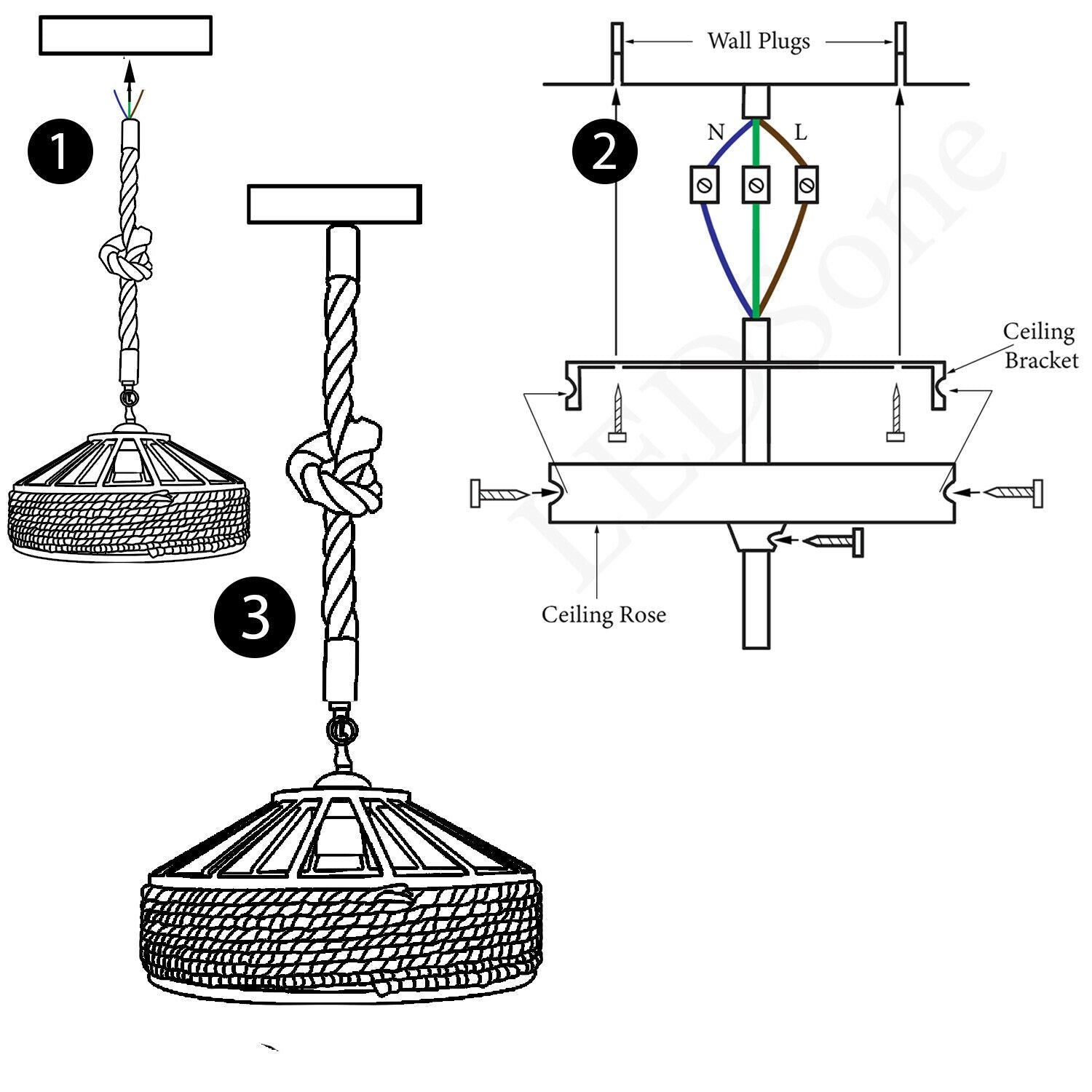 hemp rope pendant - Assembling image