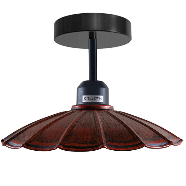 Moderne industriële retro metalen plafond hanglamp ~1402 – Rustiek Rood / Zonder lamp
