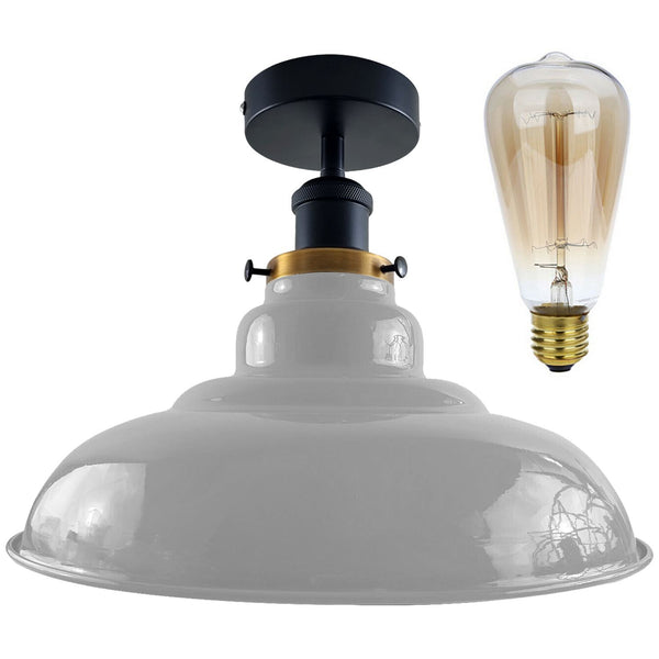 Semi-plafondlamp in antieke stijl ~1238 – Met lamp / Wit