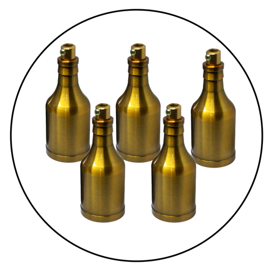 5 pack - E27 Yellow Brass Vintage Industrial Lamp Holders | Antique Retro Edison