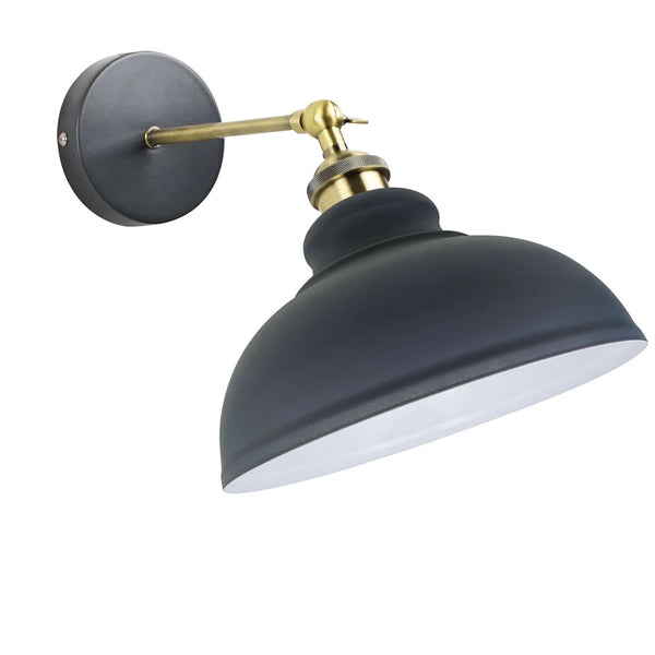 E27 Vintage Wall Sconces Swing arm 180∘Degree | Easy Fit ~1220 – Grey / No