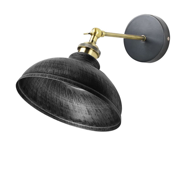 E27 Vintage Wall Sconces Swing arm 180∘Degree | Easy Fit ~1220 – Brushed Silver / No