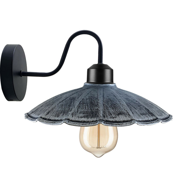 Rustic Wall Light For Living Room ~1214 – Brushed Silver / With Bulb