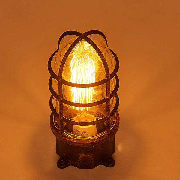 Vintage Oval Cage Semi Flush Ceiling Light | Black Metal ~2468